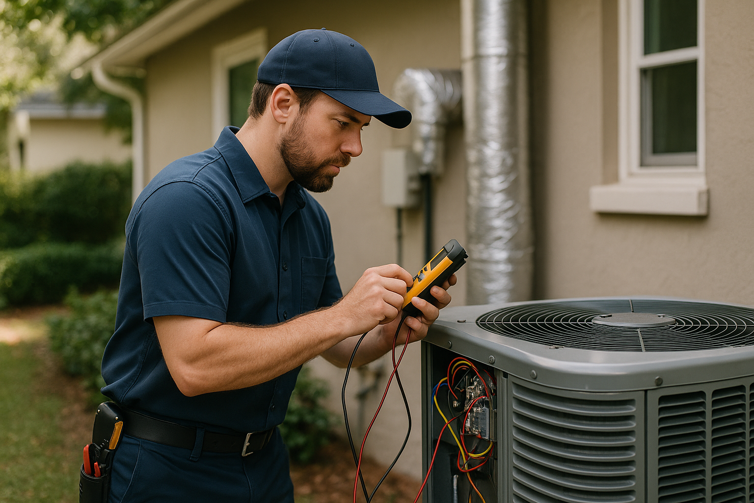 Editorial illustration depicting ac repair