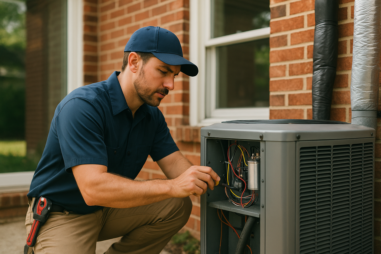 Editorial illustration depicting heat pump problems gainesville winter freeze