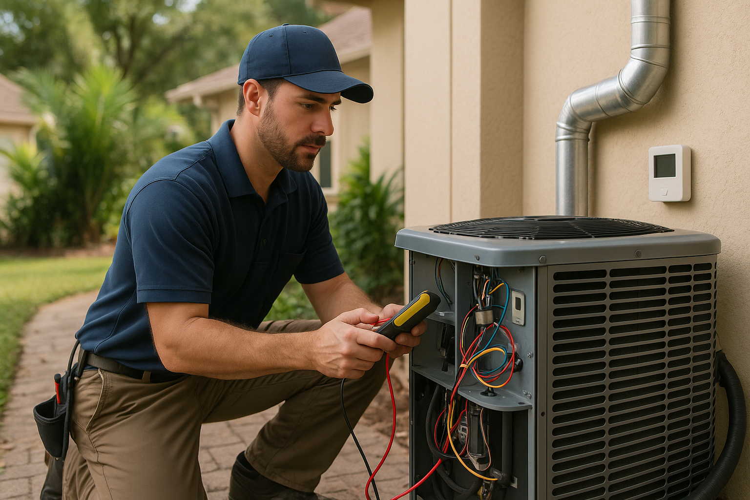 Editorial illustration depicting hvac gainesville